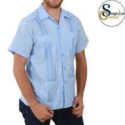 Guayabera Shirt SO-TM78113 Blue