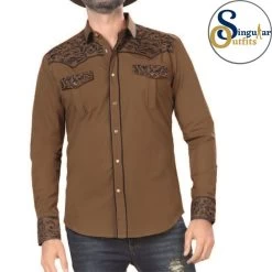 Camisa Vaquera Bordada SO-VA3522 Camel