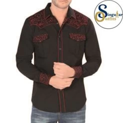 Camisa Vaquera Bordada SO-VA3522 Negra